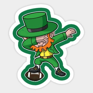 Football Dabbing Leprechaun Irish St Patricks Day Sticker